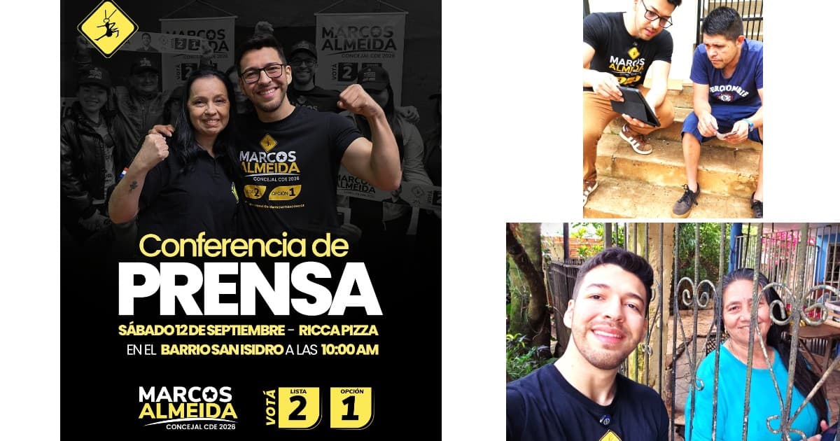 Invitación a Reunión de Prensa de Marcos Almeida candidato a concejal